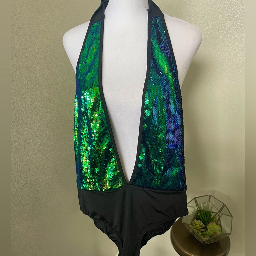I Heart Raves Sequin bodysuit